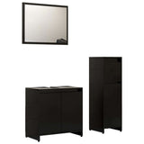 3 Piece Bathroom Furniture Set Engineered Wood