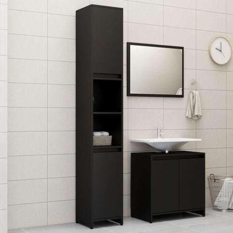 3 Piece Bathroom Furniture Set Engineered Wood