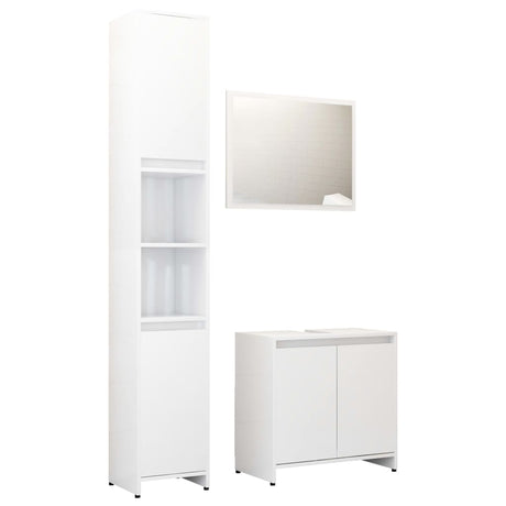 3 Piece Bathroom Furniture Set Engineered Wood