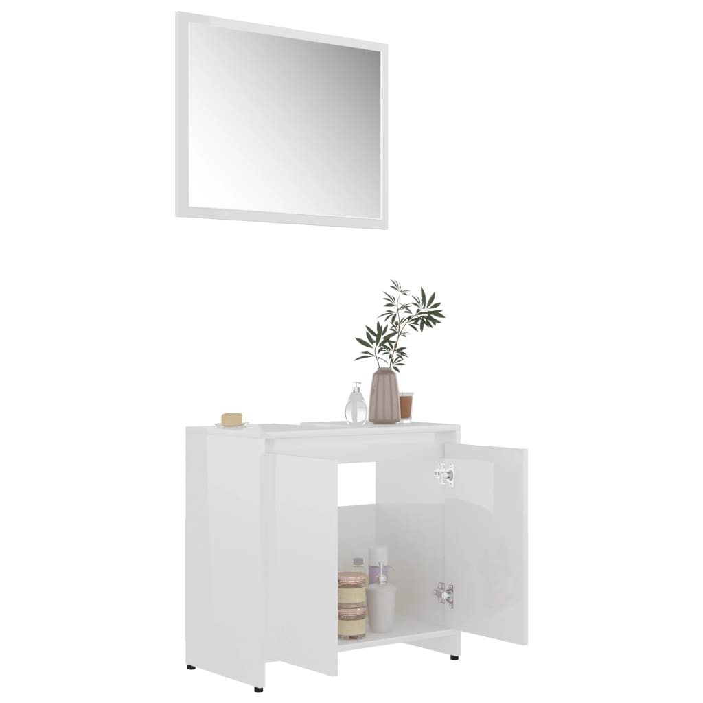 3 Piece Bathroom Furniture Set Engineered Wood