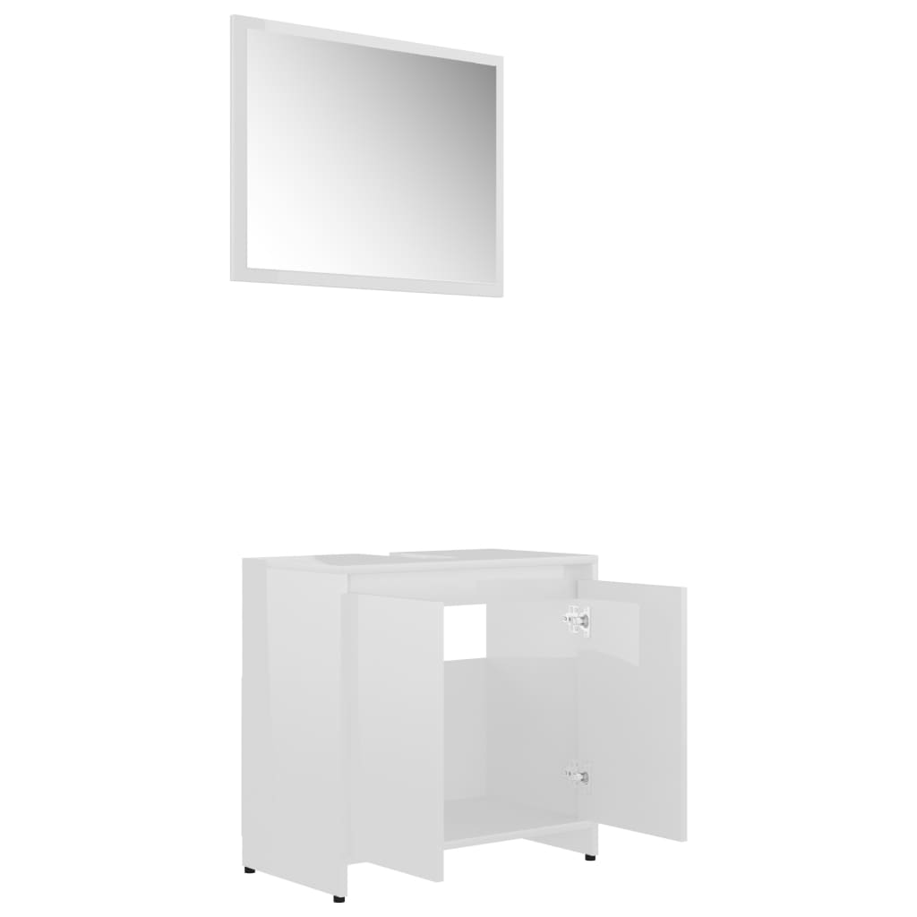 3 Piece Bathroom Furniture Set Engineered Wood