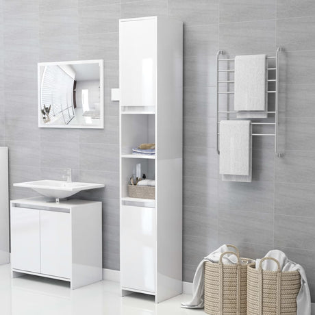 3 Piece Bathroom Furniture Set Engineered Wood