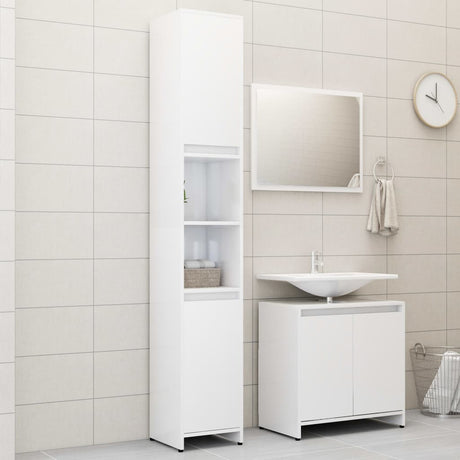 3 Piece Bathroom Furniture Set Engineered Wood