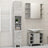 3 Piece Bathroom Furniture Set Engineered Wood
