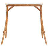 Swing Frame With Roof Solid Bent Wood With Teak Finish