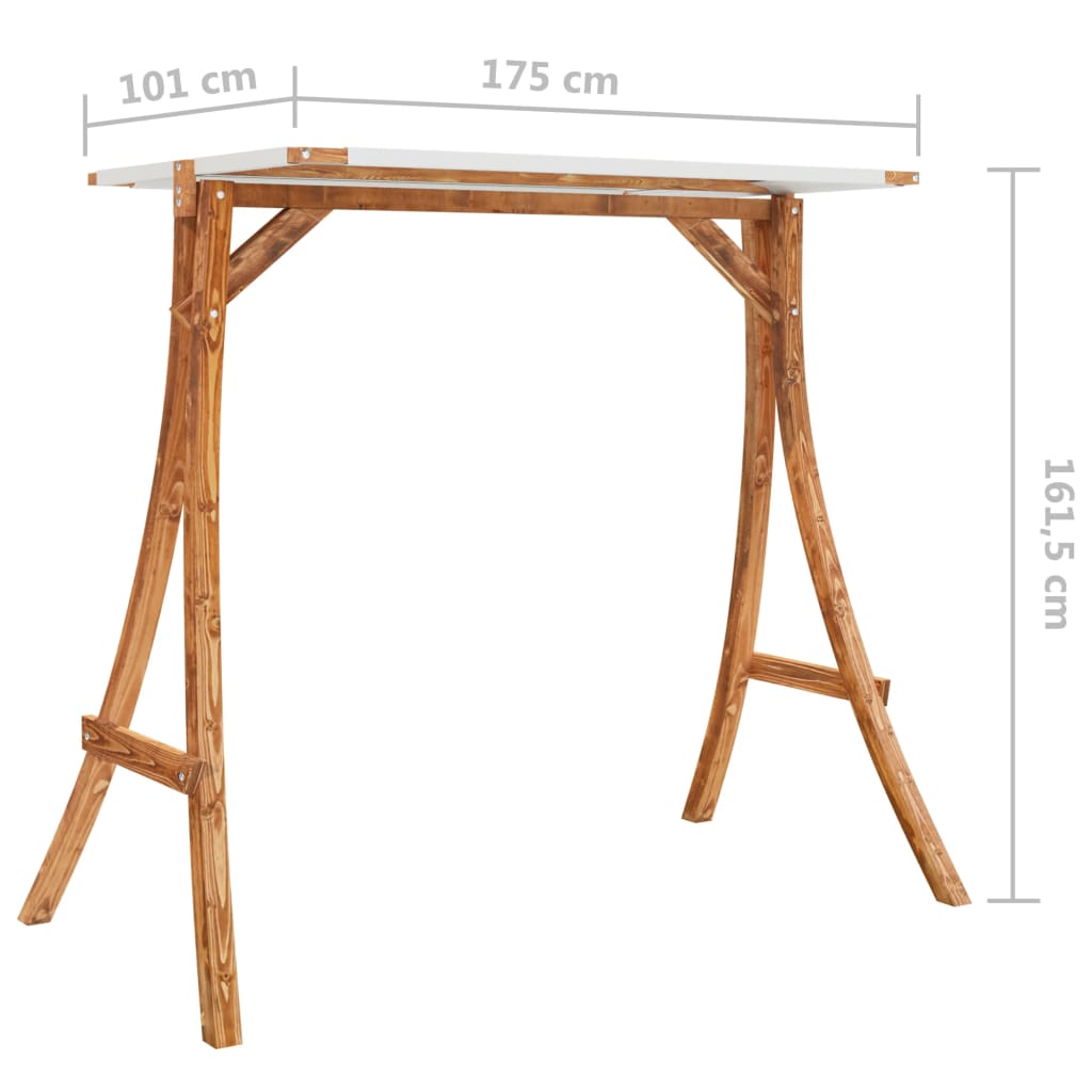 Swing Frame With Roof Solid Bent Wood With Teak Finish