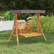 Swing Frame With Roof Bent Wood With Teak Finish