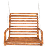Swing Bench Solid Bent Wood With Teak Finish 126X63X92 Cm