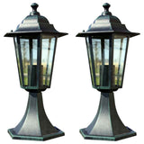 Garden Lights 2 Pcs Dark Green/Black Aluminium