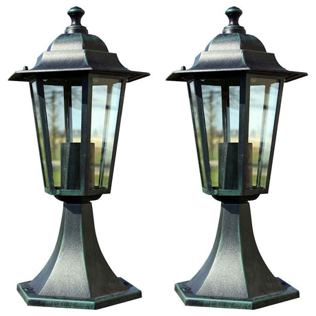 Garden Lights 2 Pcs Dark Green/Black Aluminium