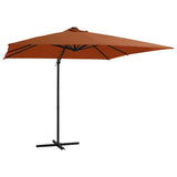 Cantilever Garden Parasol with LED lights Terracotta 250x250 cm