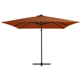 Cantilever Garden Parasol with LED lights Terracotta 250x250 cm