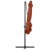 Cantilever Garden Parasol with LED lights Terracotta 250x250 cm