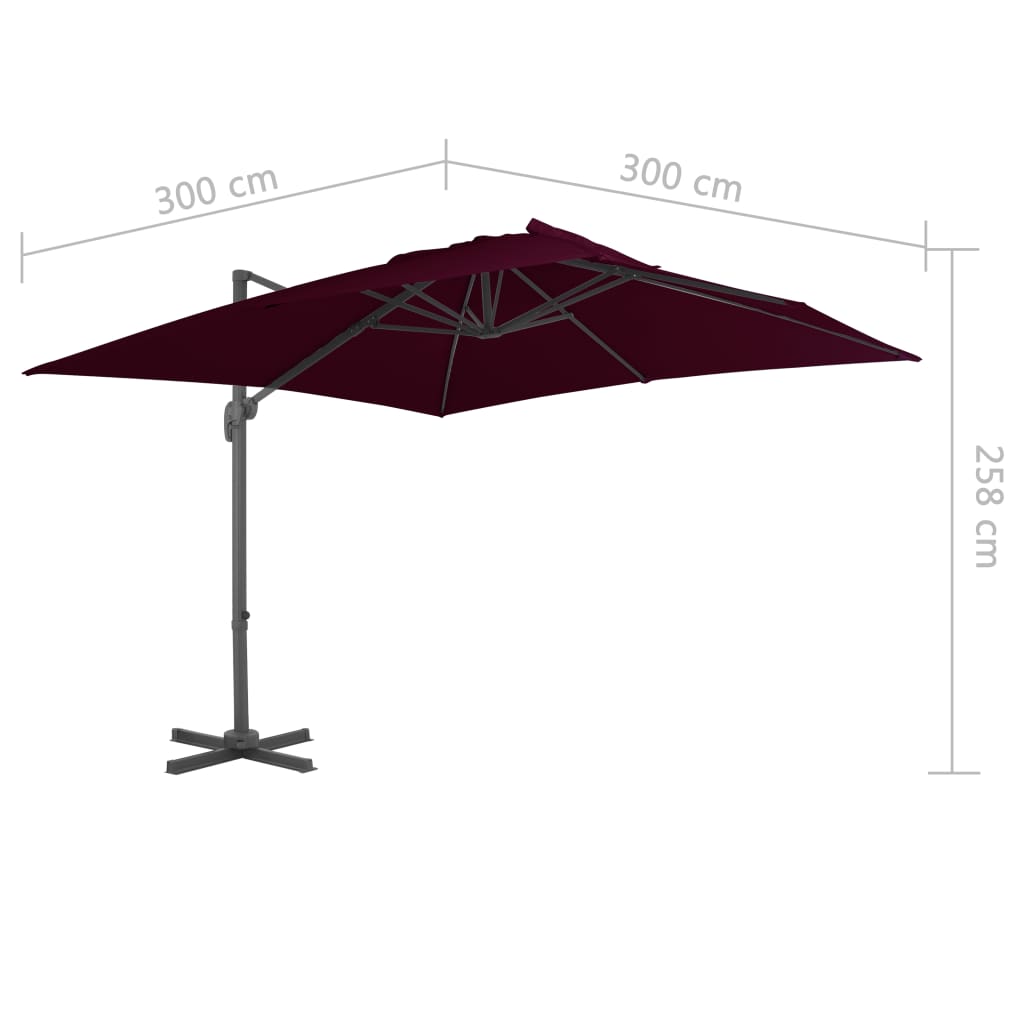 Cantilever Garden Parasol With Aluminium Pole