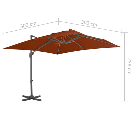 Cantilever Garden Parasol With Aluminium Pole