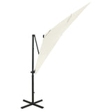 Cantilever Garden Parasol With Pole And Led Lights