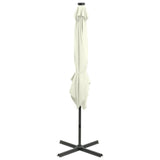 Cantilever Garden Parasol With Pole And Led Lights