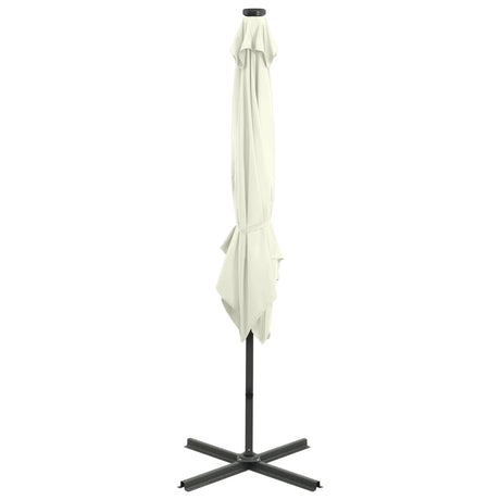 Cantilever Garden Parasol With Pole And Led Lights