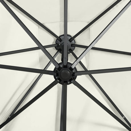Cantilever Garden Parasol With Pole And Led Lights