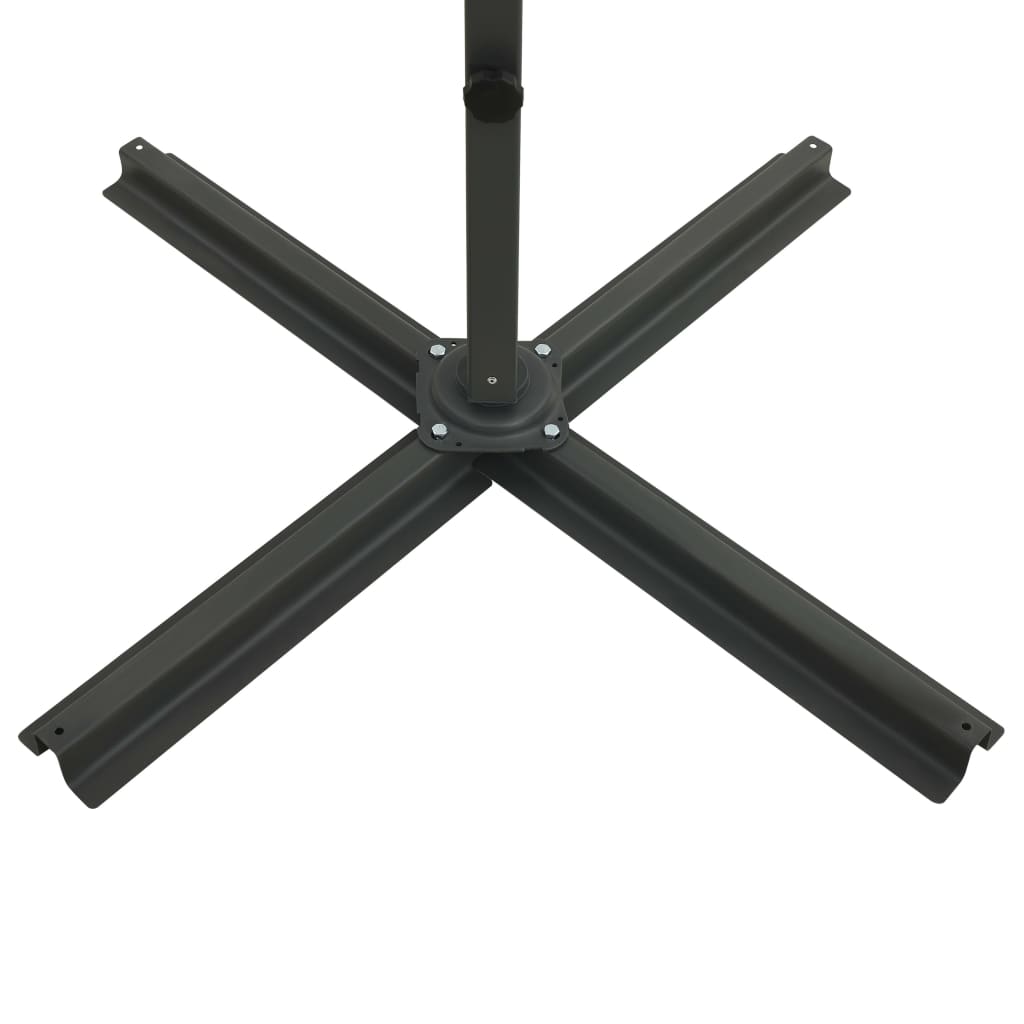 Cantilever Garden Parasol With Pole And Led Lights