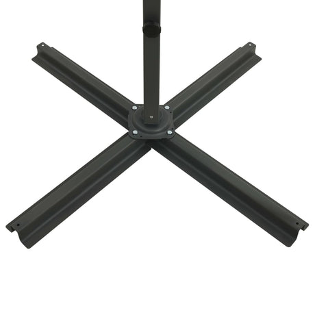 Cantilever Garden Parasol With Pole And Led Lights