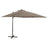 Cantilever Garden Parasol With Pole And Led Lights