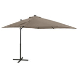 Cantilever Garden Parasol With Pole And Led Lights