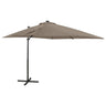 Cantilever Garden Parasol With Pole And Led Lights