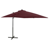 Cantilever Garden Parasol With Pole And Led Lights