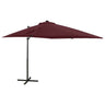 Cantilever Garden Parasol With Pole And Led Lights