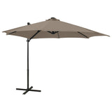 Cantilever Garden Parasol With Pole And Led Lights