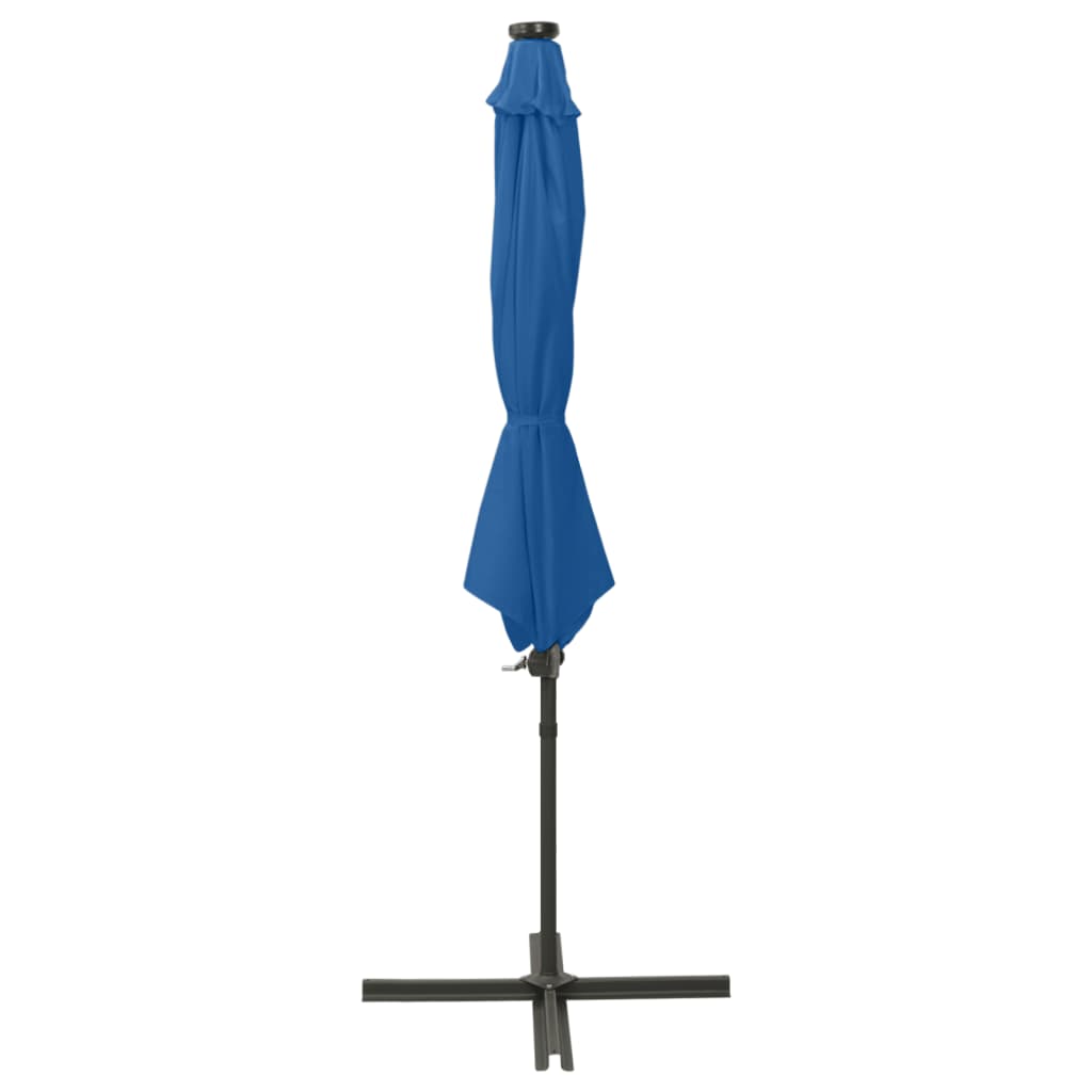 Cantilever Garden Parasol With Pole And Led Lights 300 Cm