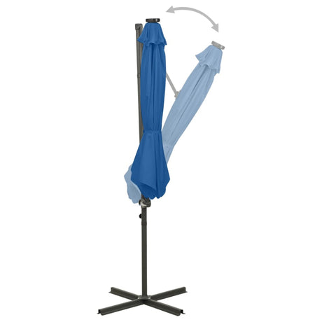 Cantilever Garden Parasol With Pole And Led Lights 300 Cm