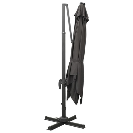 Cantilever Garden Parasol With Pole And Led Lights 300 Cm