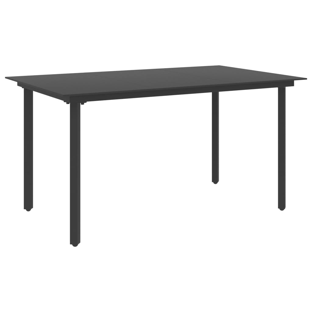 Garden Dining Table Black Steel And Glass