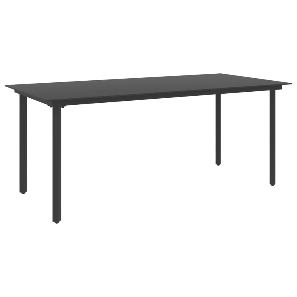 Garden Dining Table Black Steel And Glass