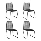 Outdoor Chairs 2 Pcs Poly Rattan Black