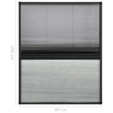 Plisse Insect Screen For Windows Aluminium 80X100Cm With Shade