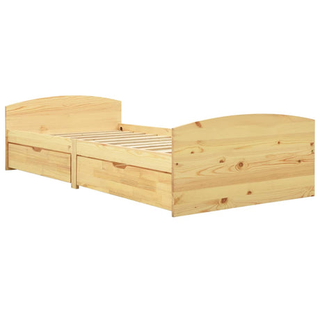 Bed Frame With 2 Drawers Without Mattress 90X200 Cm