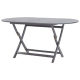 7 Piece Garden Dining Set Solid Acacia Wood Grey