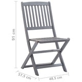 7 Piece Garden Dining Set Solid Acacia Wood Grey