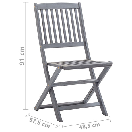 7 Piece Garden Dining Set Solid Acacia Wood Grey