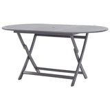 9 Piece Garden Dining Set Solid Acacia Wood Grey