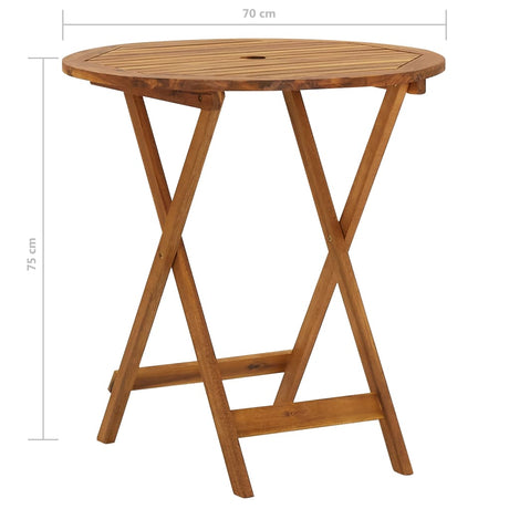3 Piece Folding Garden Dining Set Solid Acacia Wood 70 Cm