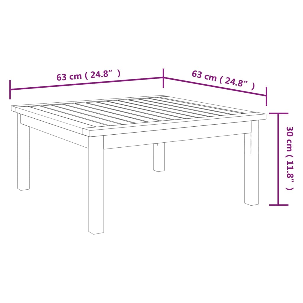 Garden Lounge 63X63X30 Cm Solid Acacia Wood