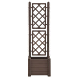 Garden Planter with Trellis 43x43x142 cm PP Mocha