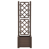 Garden Planter with Trellis 43x43x142 cm PP Mocha