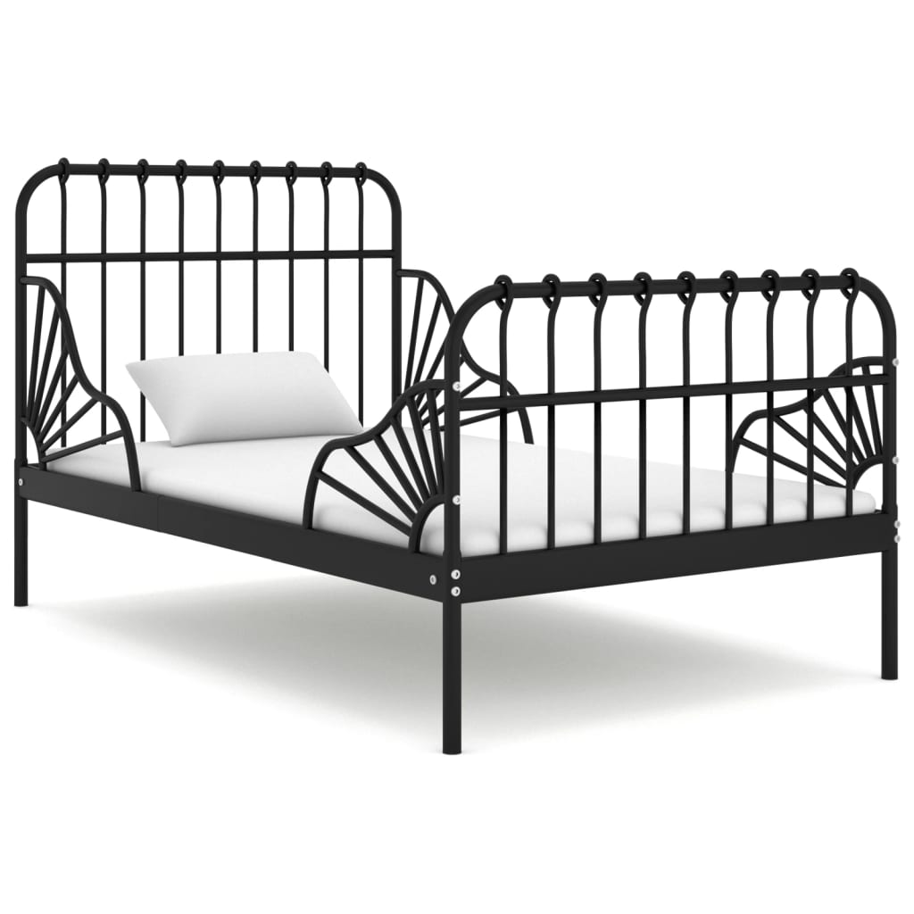 Extendable Bed Frame Without Mattress Metal 80X130/200 Cm