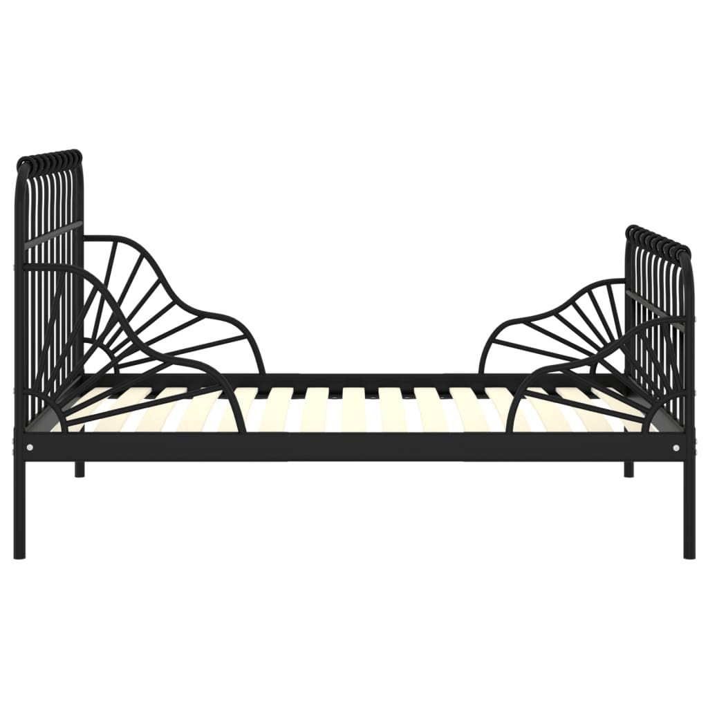 Extendable Bed Frame Without Mattress Metal 80X130/200 Cm
