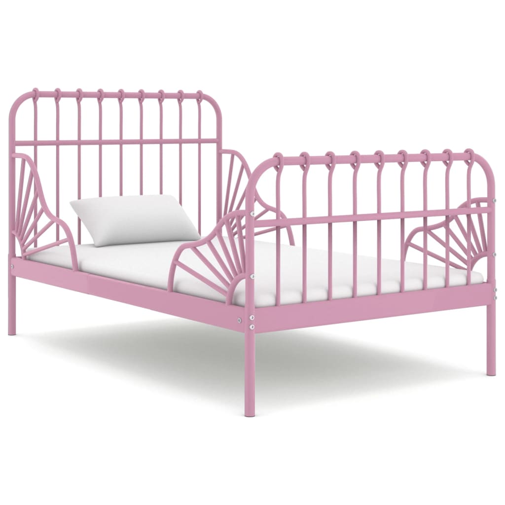 Extendable Bed Frame Without Mattress Metal 80X130/200 Cm